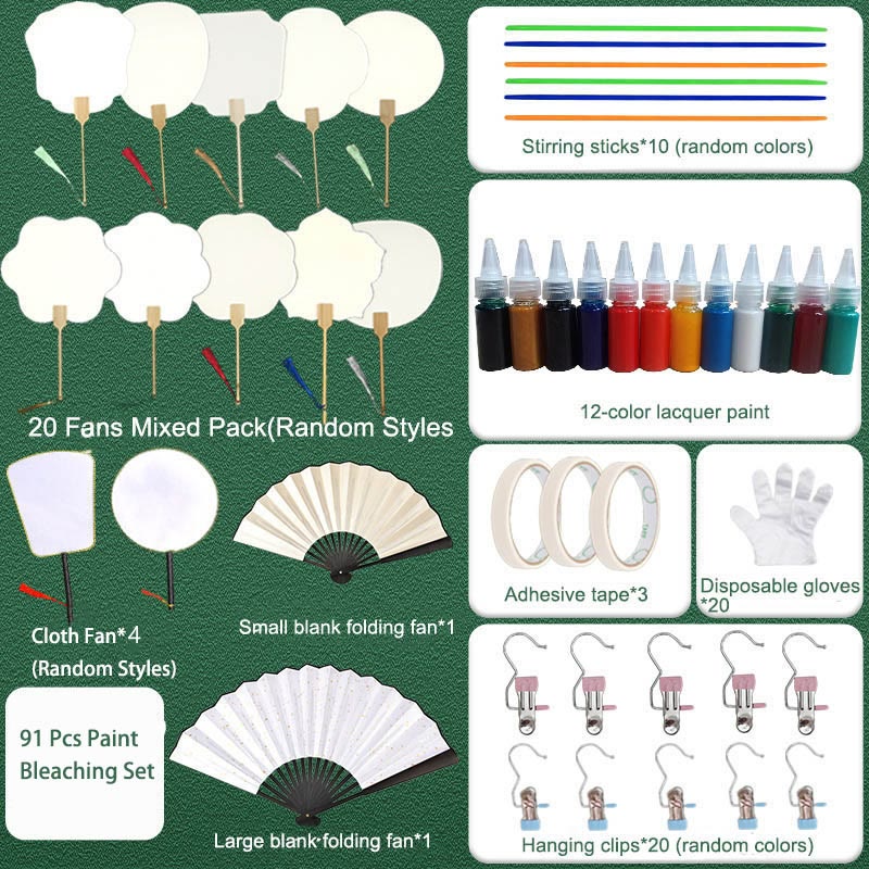 DIY Chinesischer Lackfächer | Zen-Dekor-Kunst- und Bastelfächer