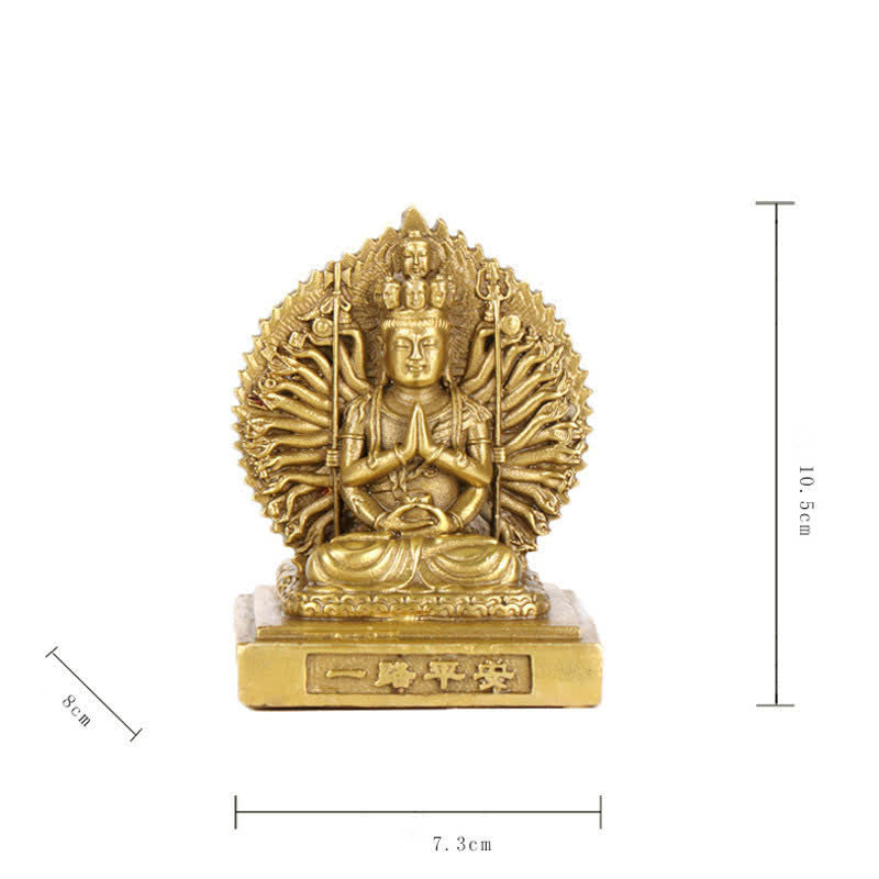 Doppelseitige tausendhändige Avalokitesvara-Kupferstatue