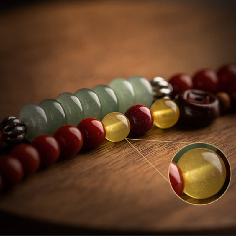 Doppelt gewickeltes chinesisches Sternzeichen-Armband aus rotem Achat zum Schutz