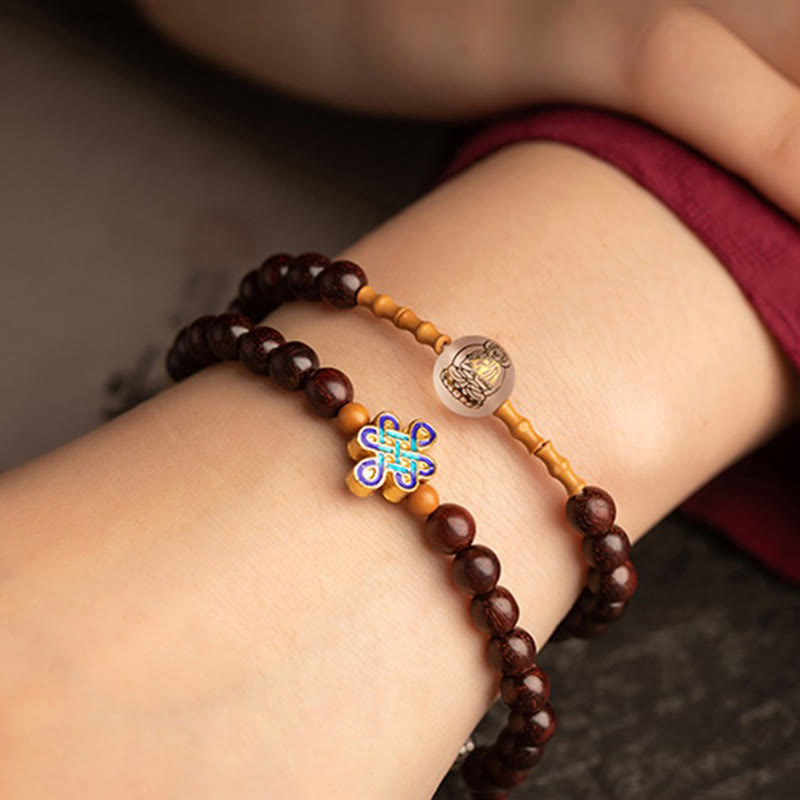 Doppelt gewickeltes chinesisches Sternzeichen-Armband aus rotem Achat zum Schutz