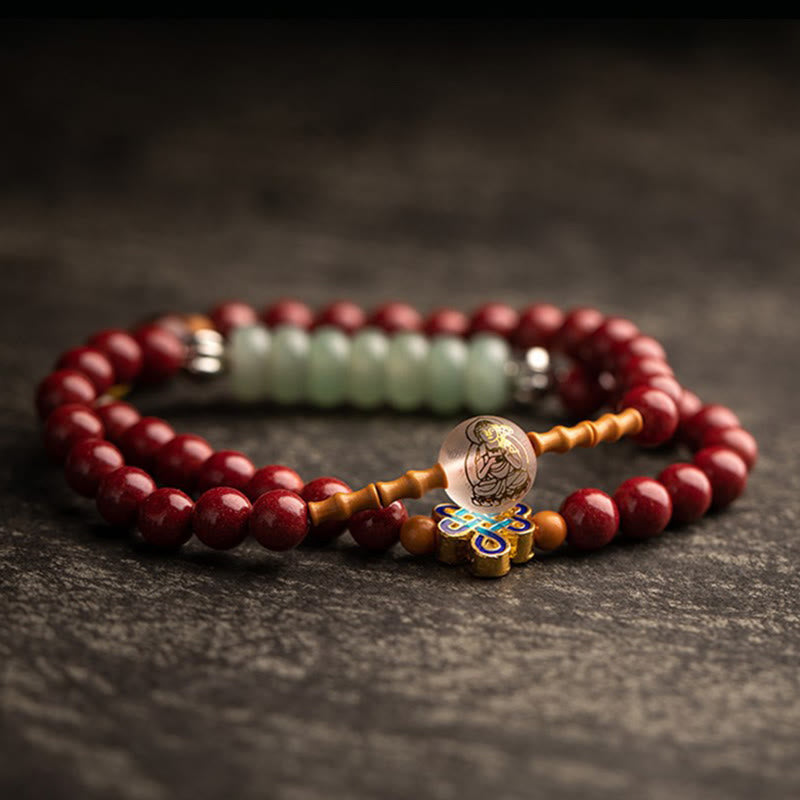 Doppelt gewickeltes chinesisches Sternzeichen-Armband aus rotem Achat zum Schutz