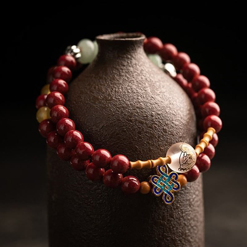 Doppelt gewickeltes chinesisches Sternzeichen-Armband aus rotem Achat zum Schutz