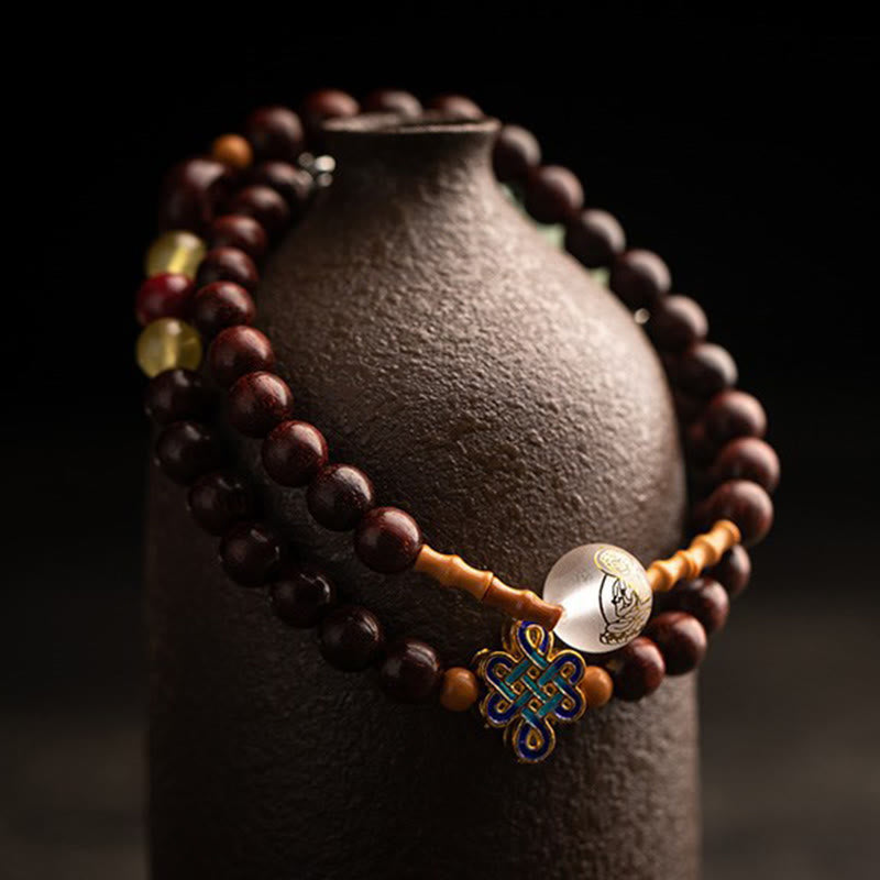 Doppelt gewickeltes chinesisches Sternzeichen-Armband aus rotem Achat zum Schutz