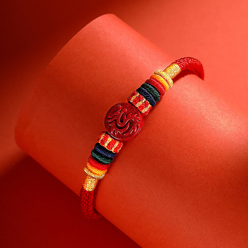 Drachen 16cm Chinesisches Sternzeichen Segen Zinnober Armband