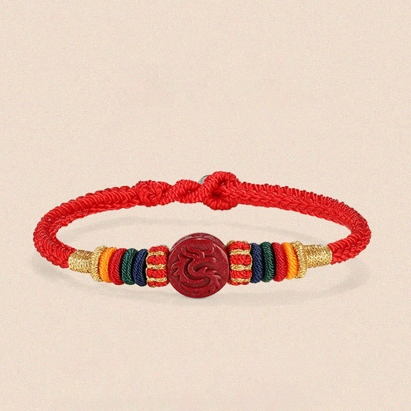 Drachen 16cm Chinesisches Sternzeichen Segen Zinnober Armband