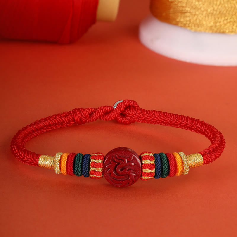 Drachen 16cm Chinesisches Sternzeichen Segen Zinnober Armband