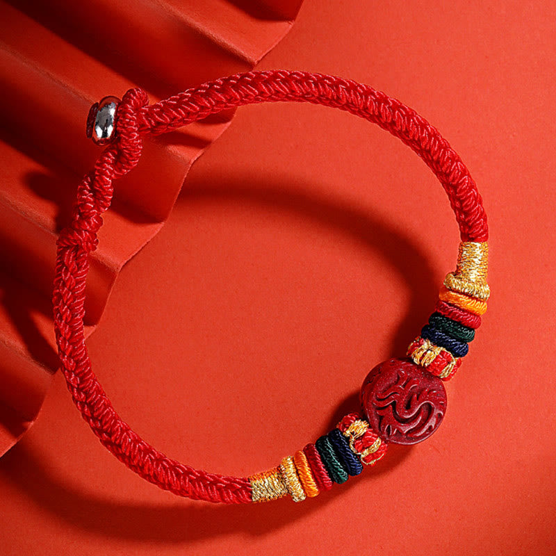 Drachen 16cm Chinesisches Sternzeichen Segen Zinnober Armband
