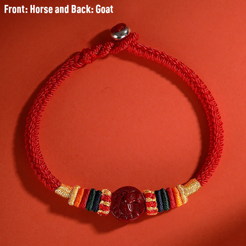 Drachen 16cm Chinesisches Sternzeichen Segen Zinnober Armband