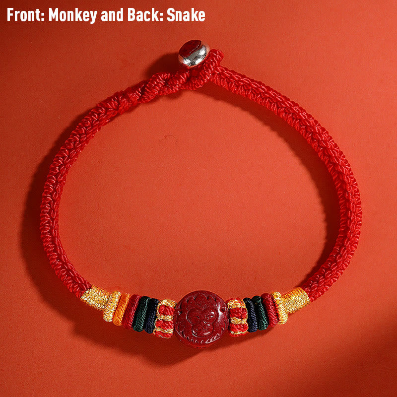 Drachen 16cm Chinesisches Sternzeichen Segen Zinnober Armband