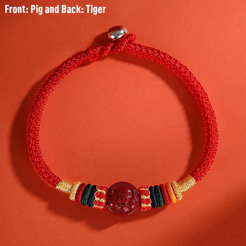 Drachen 16cm Chinesisches Sternzeichen Segen Zinnober Armband