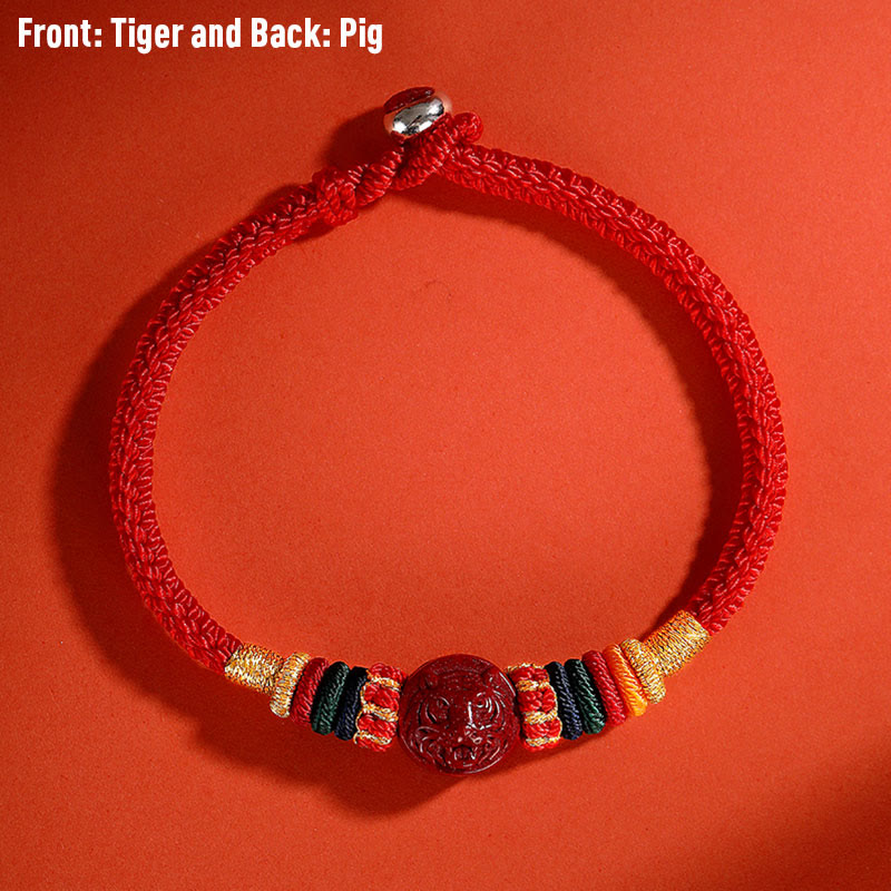 Drachen 16cm Chinesisches Sternzeichen Segen Zinnober Armband