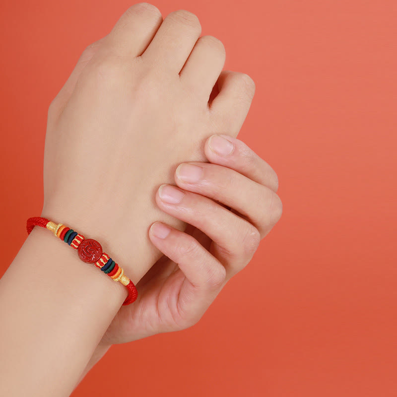 Drachen-Zinnober-Armband 16 cm | Schutz des chinesischen Tierkreises