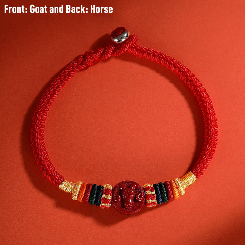 Drachen-Zinnober-Armband 16 cm | Schutz des chinesischen Tierkreises