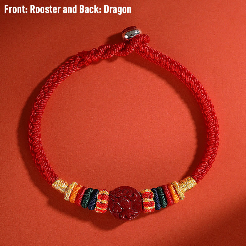 Drachen-Zinnober-Armband 16 cm | Schutz des chinesischen Tierkreises