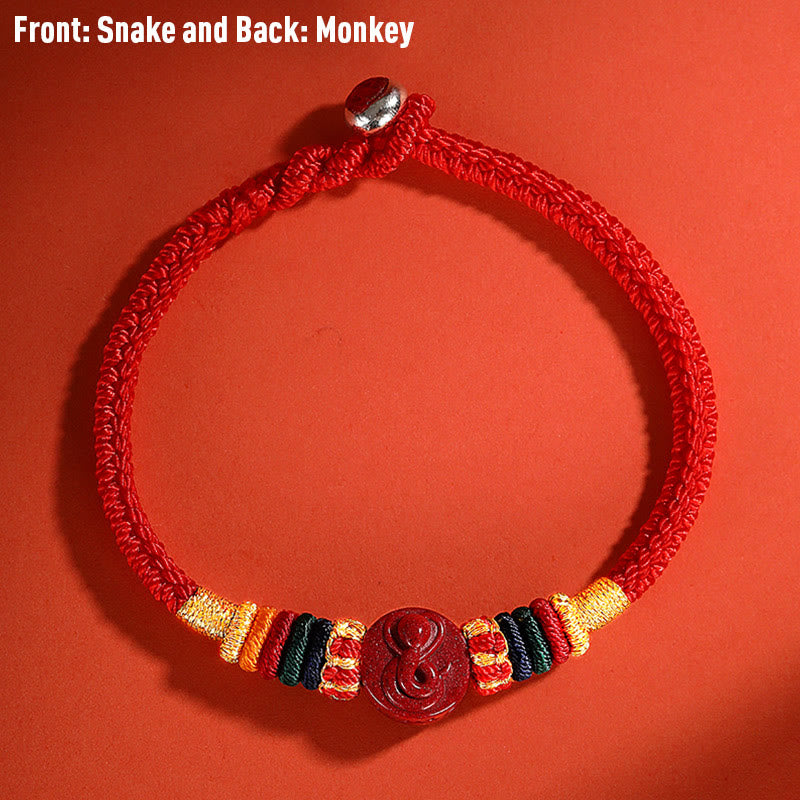 Drachen-Zinnober-Armband 16 cm | Schutz des chinesischen Tierkreises