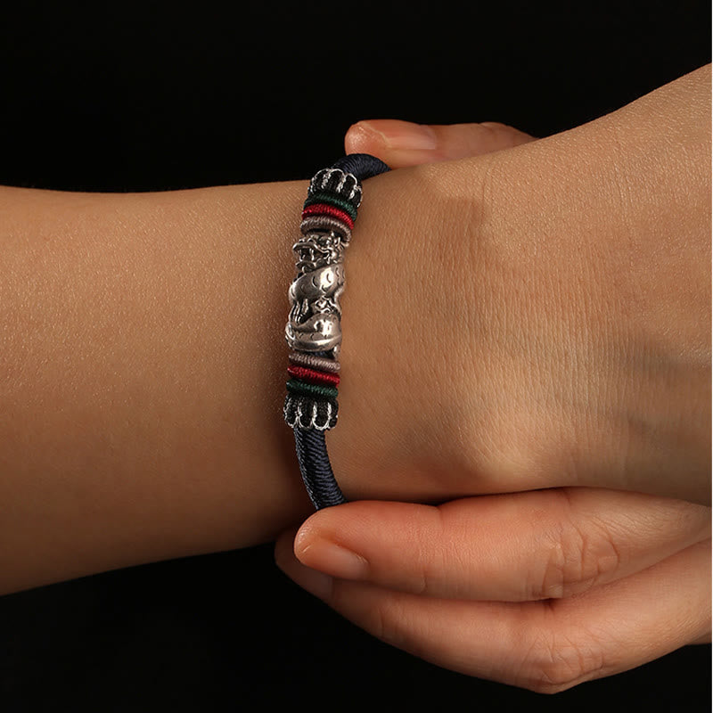 Drachen-Glücksseil-Armband zum Schutz | 925 Silber