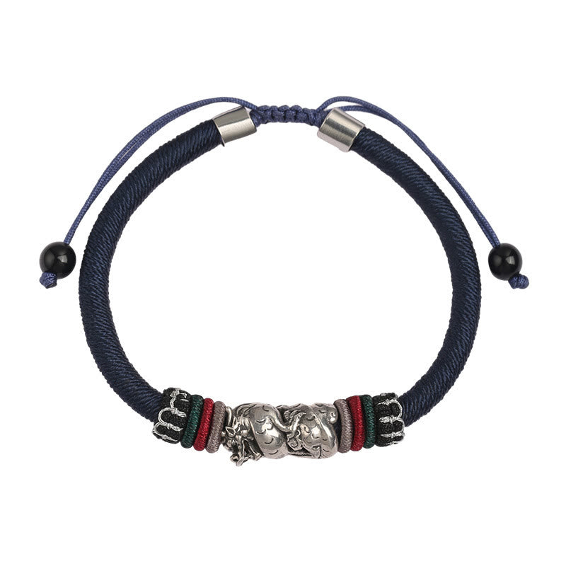 Drachen-Glücksseil-Armband zum Schutz | 925 Silber