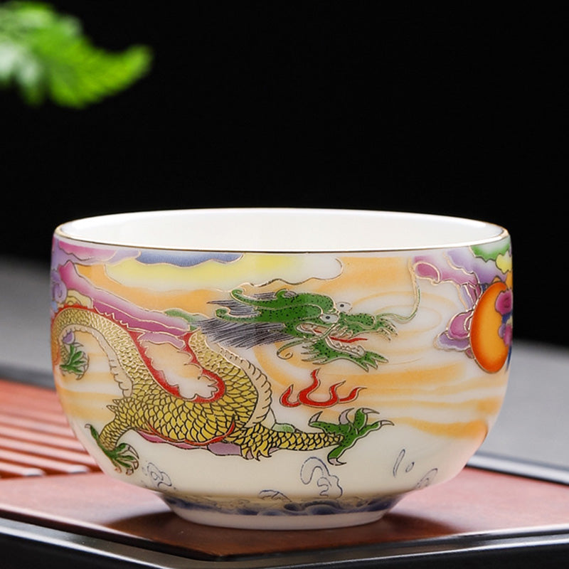 Drache &amp; Phönix Keramik-Teetasse 190 ml | Spirituelles Geschirr