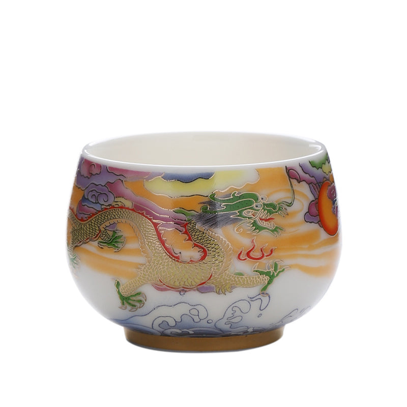 Drache &amp; Phönix Keramik-Teetasse 190 ml | Spirituelles Geschirr