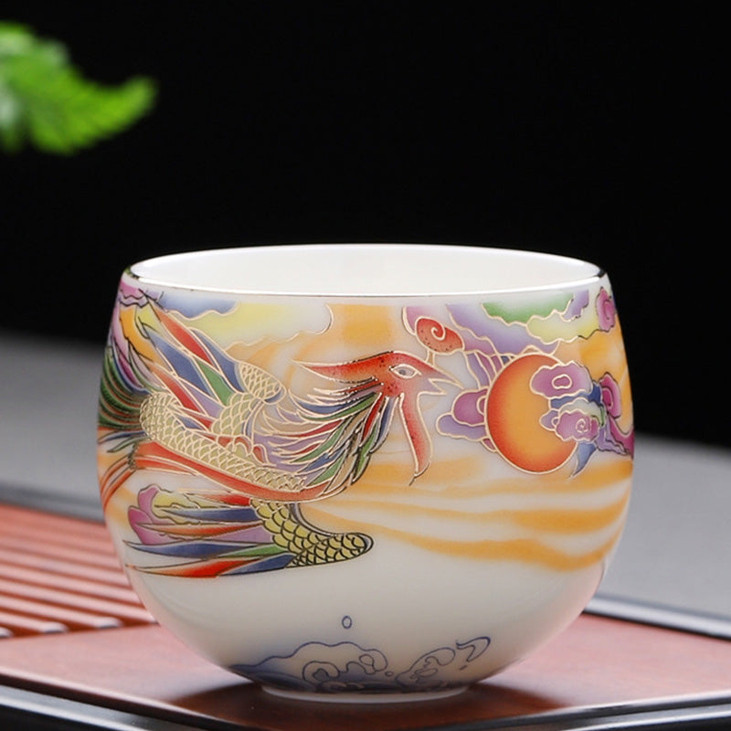 Drache &amp; Phönix Keramik-Teetasse 190 ml | Spirituelles Geschirr