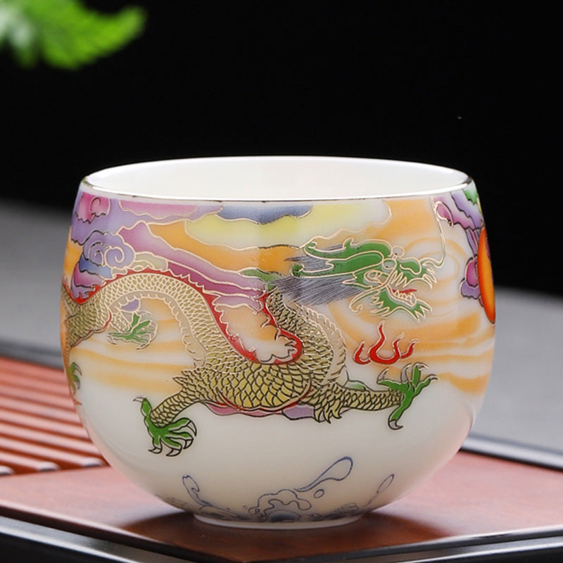 Drache &amp; Phönix Keramik-Teetasse 190 ml | Spirituelles Geschirr