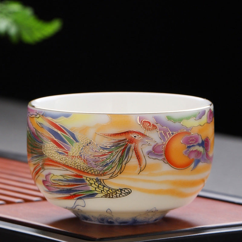 Drache &amp; Phönix Keramik-Teetasse 190 ml | Spirituelles Geschirr