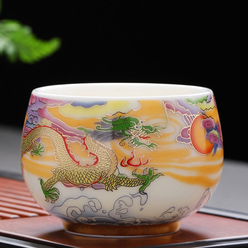 Drache &amp; Phönix Keramik-Teetasse 190 ml | Spirituelles Geschirr