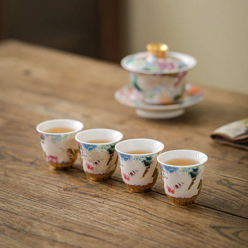 Drache &amp; Phönix Keramik-Teetasse 50 ml | Zen-Dekor