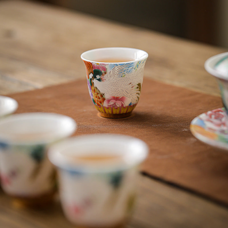 Drache &amp; Phönix Keramik-Teetasse 50 ml | Zen-Dekor