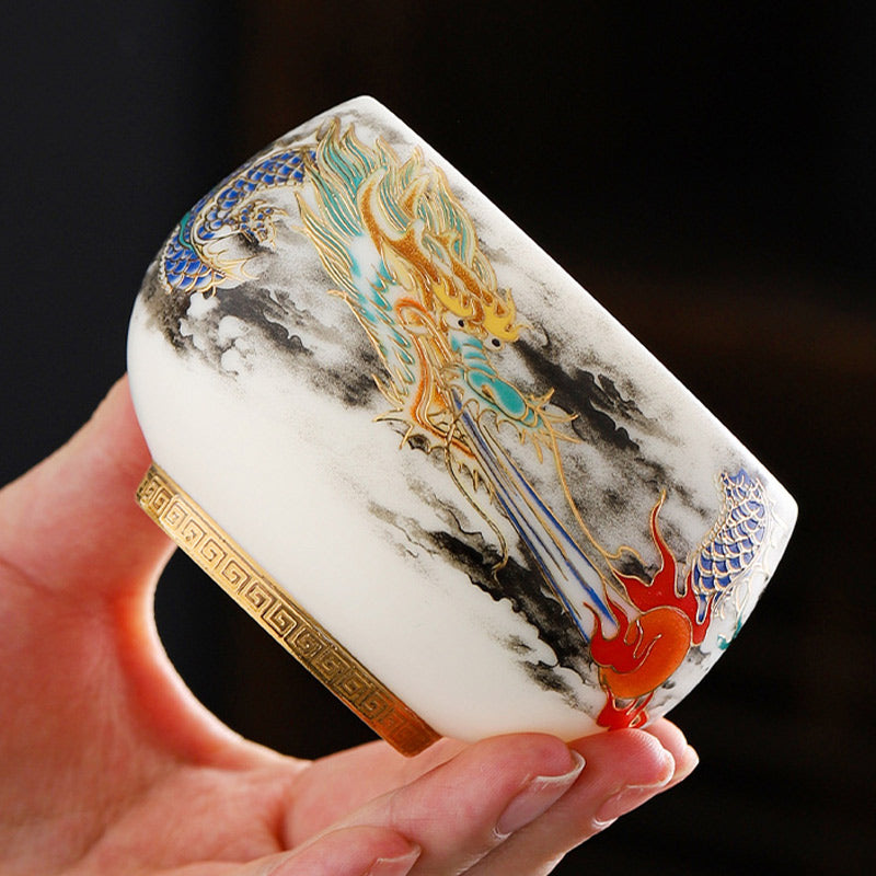 Drache spielt mit Perle Keramik-Teetasse 160 ml | Geschirr