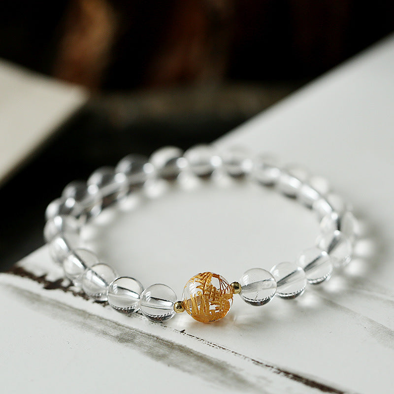 Drachenstärke-Armband | Schwarzer Obsidian, weißer Kristall, Onyx, 10 mm