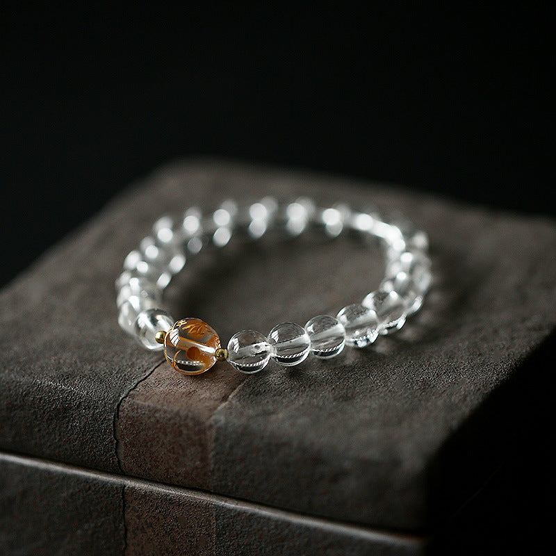 Drachenstärke-Armband | Schwarzer Obsidian, weißer Kristall, Onyx, 10 mm