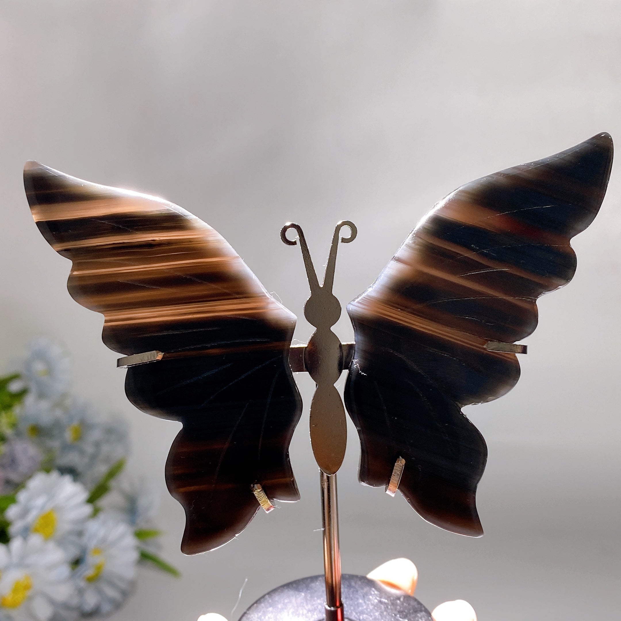 Dream Amethyst Crystal Butterfly Wings Carving 14cm