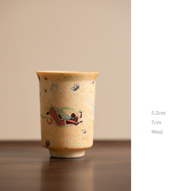 Dunhuang Keramik-Gaiwan mit Tausend Buddhas und Deckel, 150 ml