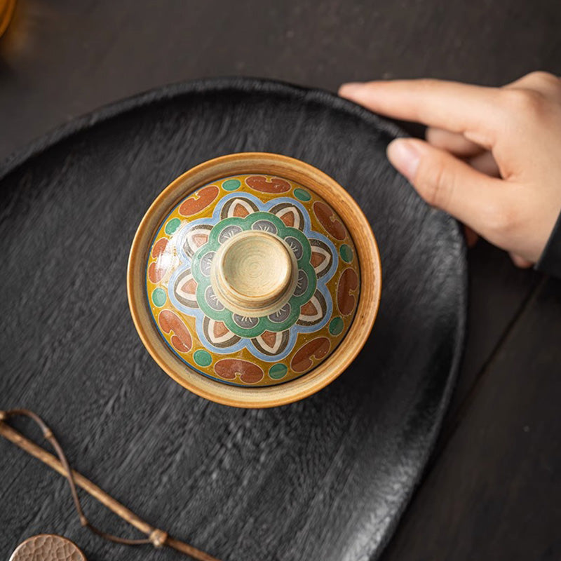 Dunhuang Fliegende Apsaras Keramik-Gaiwan-Teetasse, 150 ml