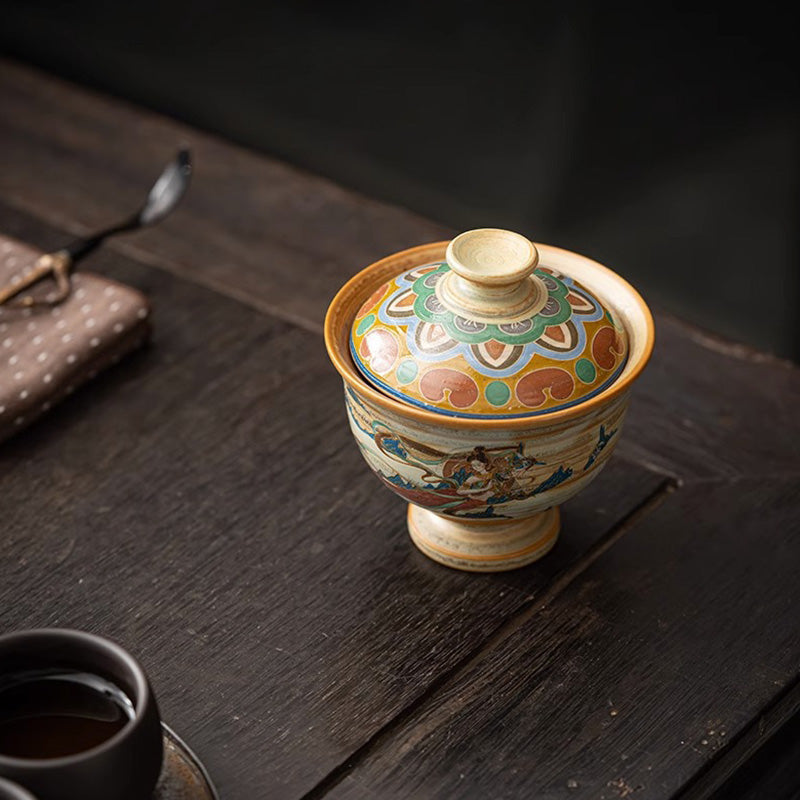 Dunhuang Fliegende Apsaras Keramik-Gaiwan-Teetasse, 150 ml