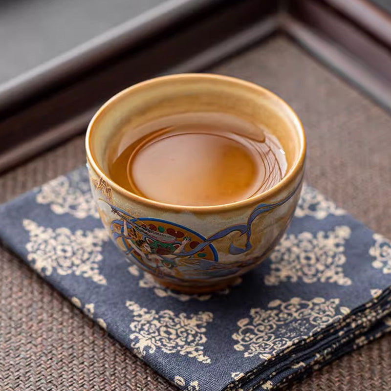 Dunhuang Fliegende Apsaras Keramik-Gaiwan-Teetasse, 150 ml