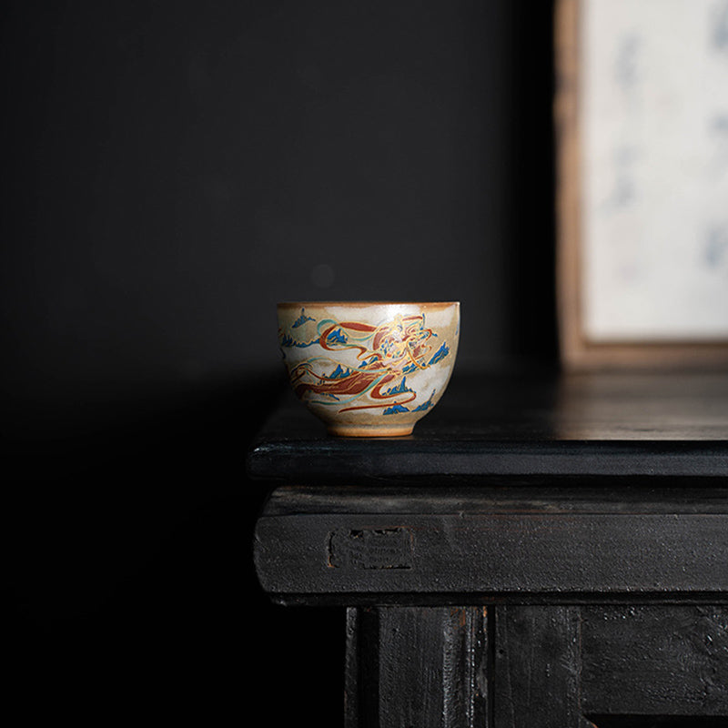 Dunhuang Fliegende Apsaras Keramik-Gaiwan-Teetasse, 150 ml