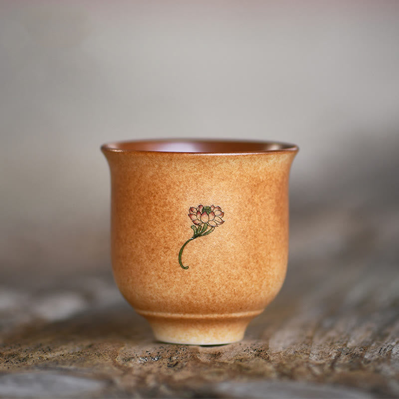 Dunhuang Lotus-Teetasse aus Keramik, 90 ml, für Zen-Dekor