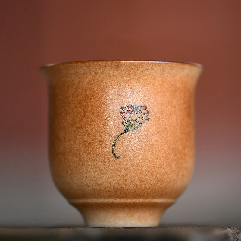 Dunhuang Lotus-Teetasse aus Keramik, 90 ml, für Zen-Dekor