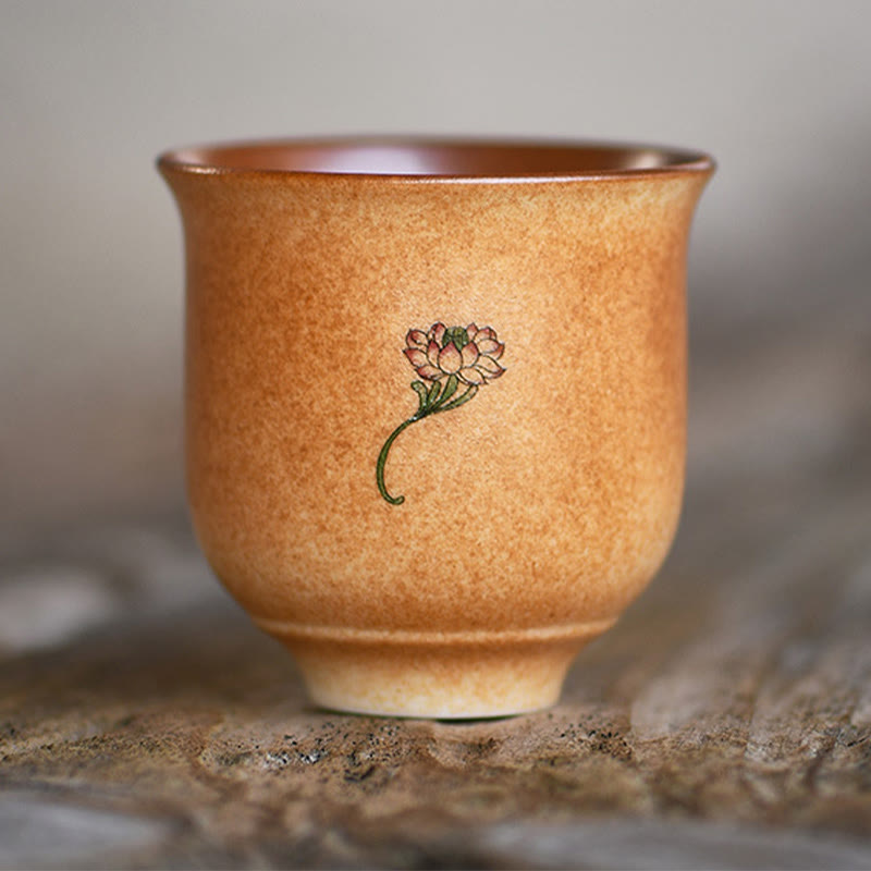 Dunhuang Lotus-Teetasse aus Keramik, 90 ml, für Zen-Dekor