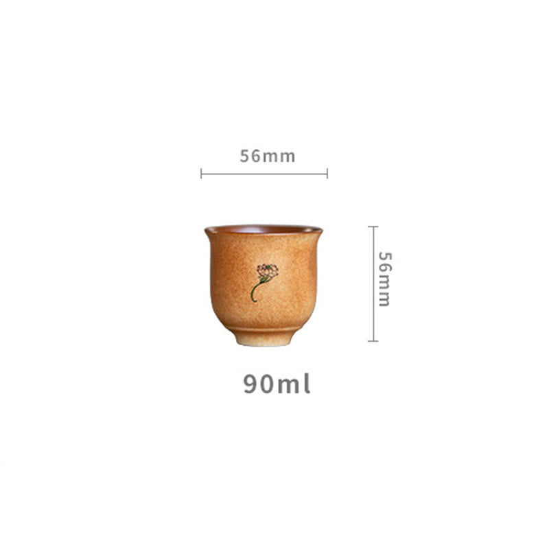 Dunhuang Lotus-Teetasse aus Keramik, 90 ml, für Zen-Dekor