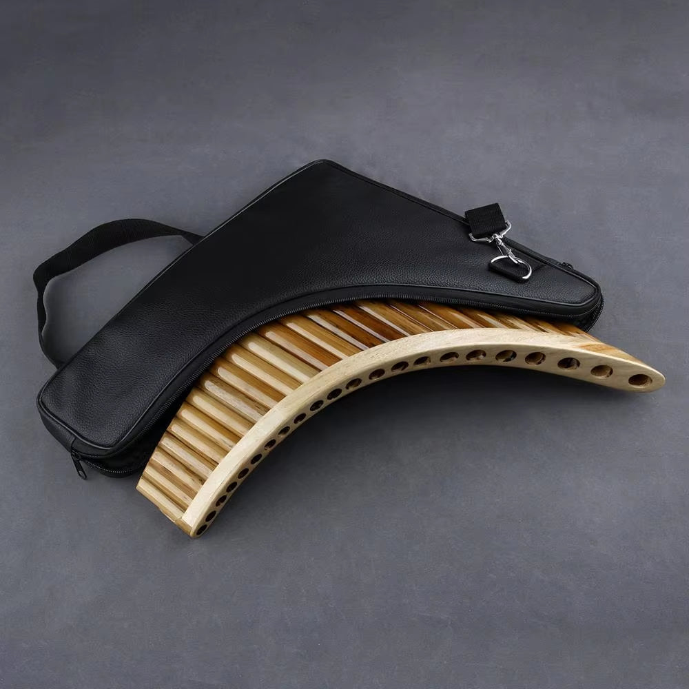 Traditional Musical Instrument with Water-Bamboo Spots, High Quality Pan Pipes, G Key Pan Flute, 22 Pipes