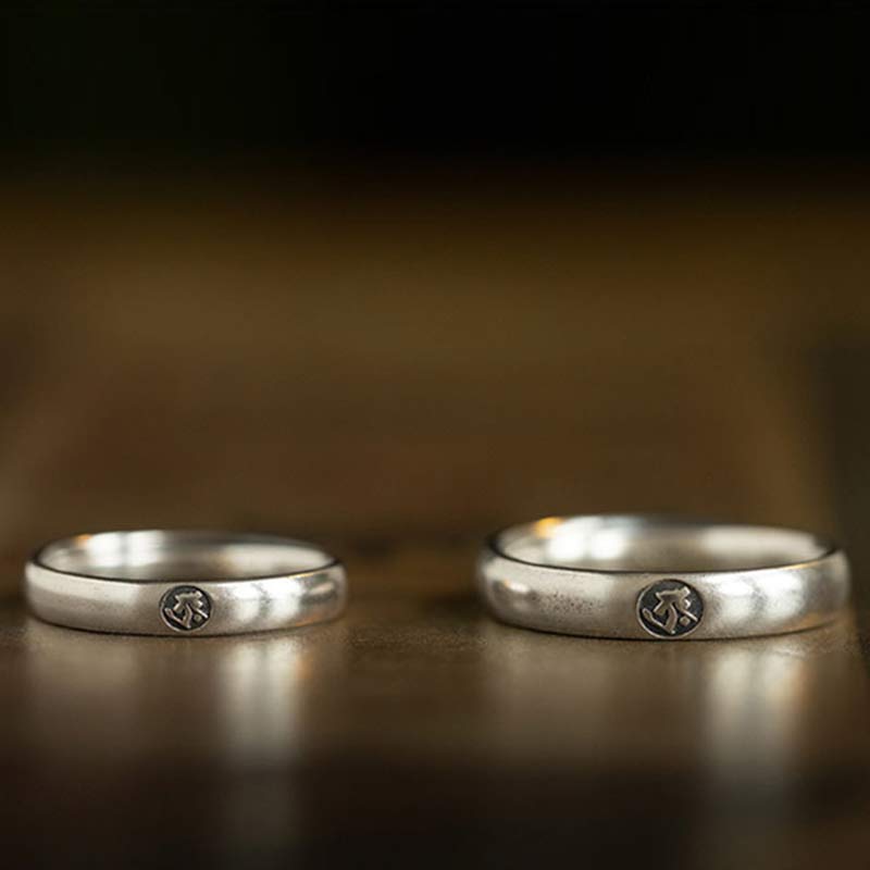 Adjustable 925 Sterling Silver Chinese Zodiac Blessing Ring