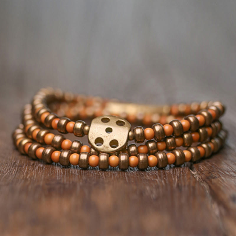 Copper Olive Pit Spiritual Bracelet for Wealth & Balance