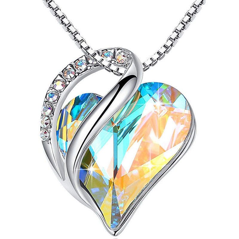 Halskette mit Geburtsstein-Anhänger „Love Heart“ und heilender Energie