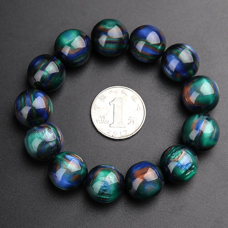 Colorful Sea Willow 8mm 108-Bead Mala Bracelet for Prosperity