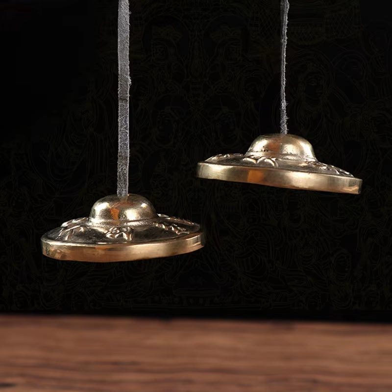 6.5Cm Nepal Brass Tinkle Bell Buddhist Tingsha Bells Cymbals Yoga Meditation Sound Healing Bell Orff Instruments for Children