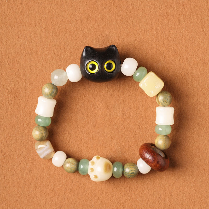 Unisex Peace Bracelet with Bodhi Seed, Green Sandalwood & Green Aventurine