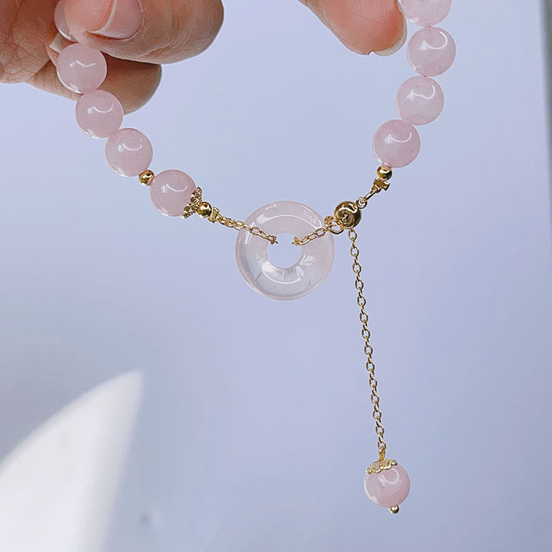 Pink Crystal Peace Buckle Love Bracelet for Inner Tranquility